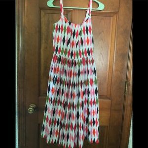 Pinup Girl Clothing White Harlequin Jenny Dress